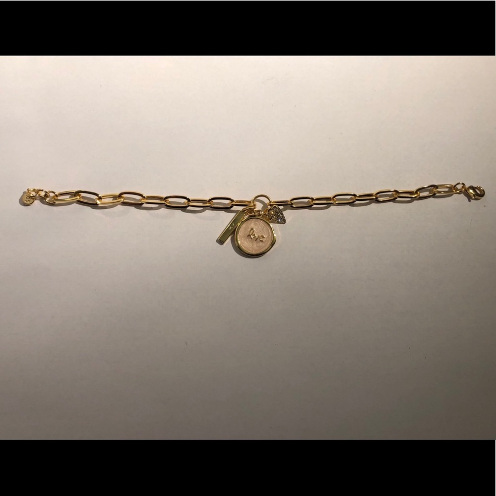 2/$8 OR 3/$10 faux gold and pink charm bracelet